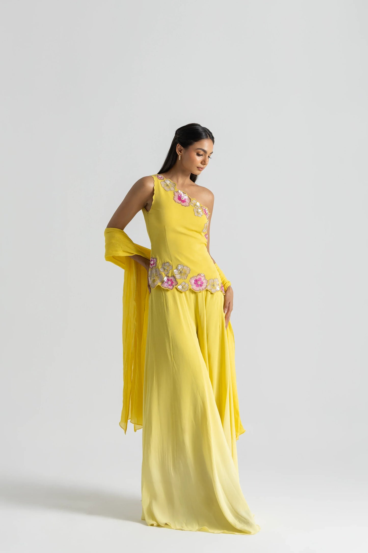 Sunshine Yellow Wear Sharara Suit Set with Dupatta | Perfect for Wedding, Sangeet  & Festive Wear