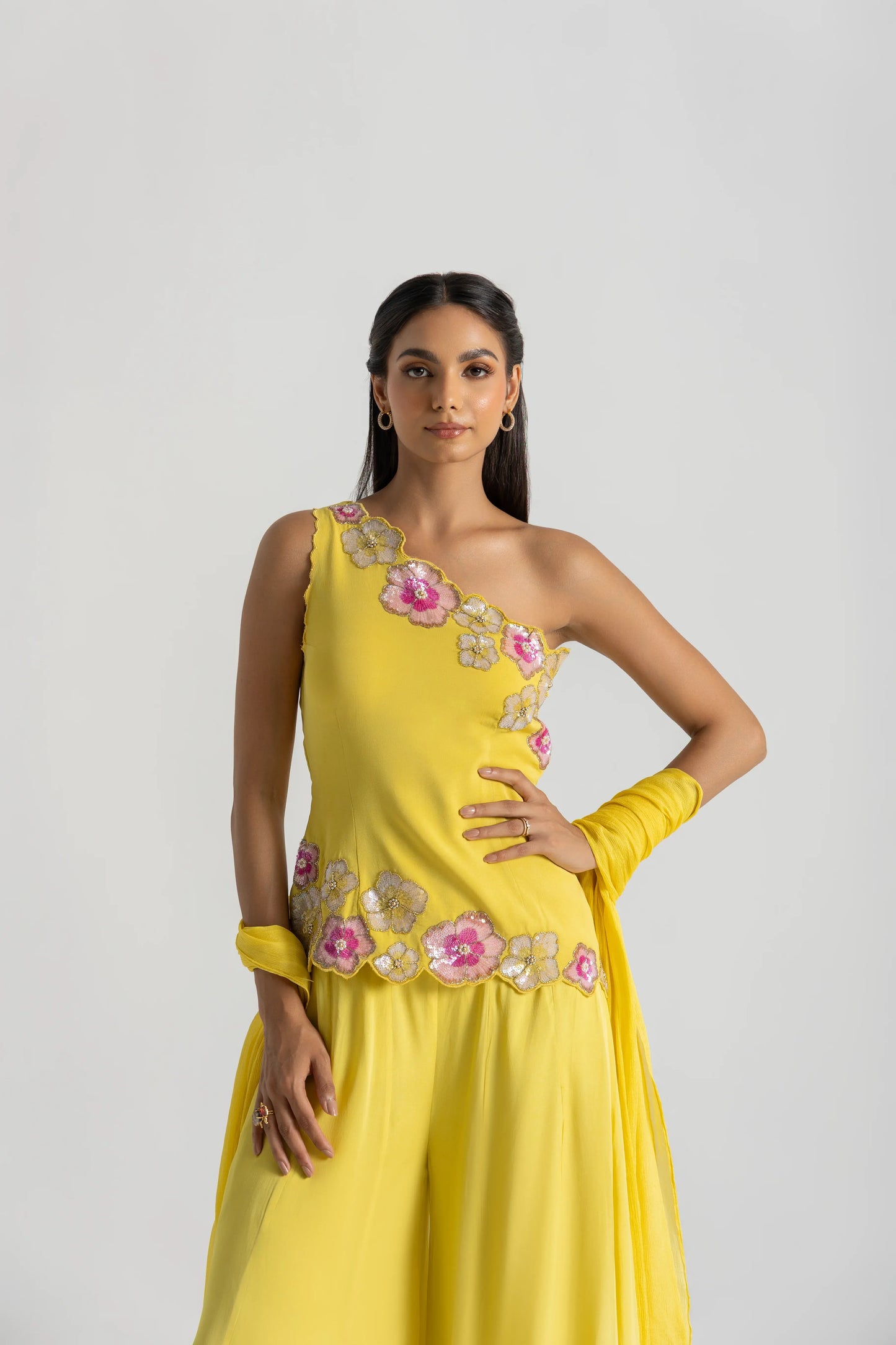 Sunshine Yellow Wear Sharara Suit Set with Dupatta | Perfect for Wedding, Sangeet  & Festive Wear