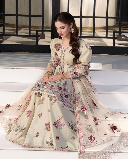Soft Glam Floral Peplum Sharara Suit Set for Women