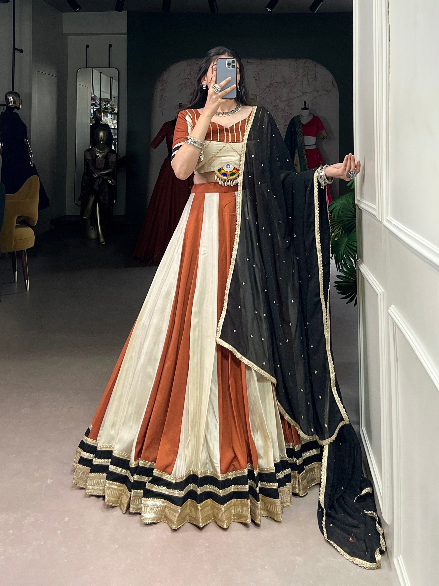 Exquisite Chinon Sequins Lace Worked Lehenga Choli Set